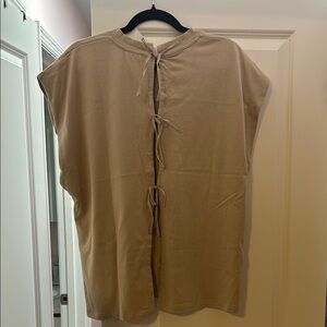 Nwot Zara Tan Tie-Back Top